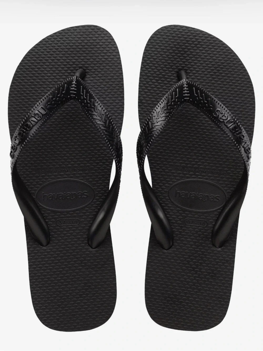 Havaianas Top Sandals Black Classic Unisex Flip Flops Men 9/10 & Women 11/12 NWT